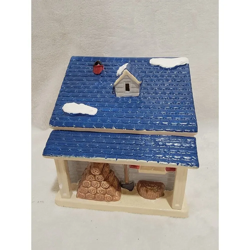 Dept. 56 Single Car Garage #5125-0 Snow Village Handpainted Ceramic Acc. NO PLUG